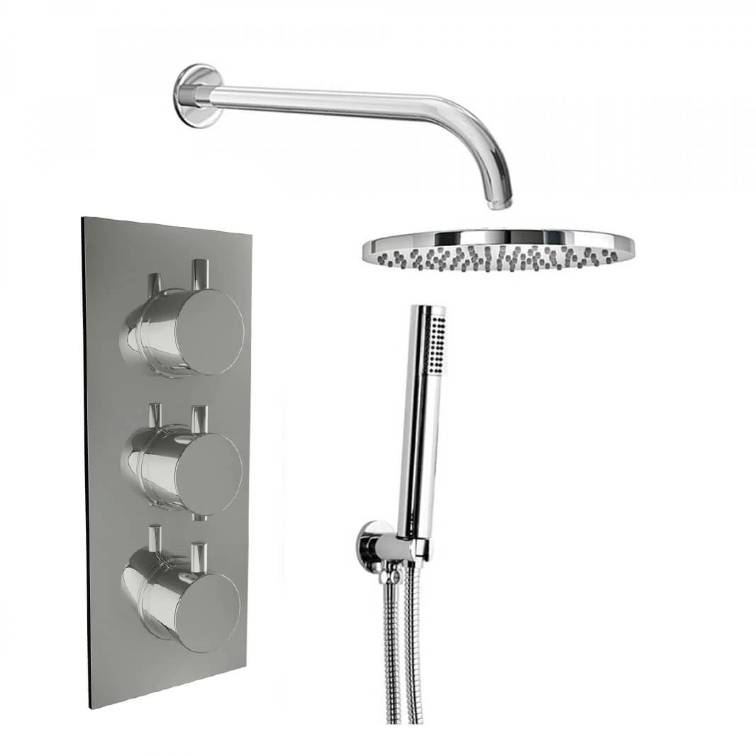 Harper Concealed Shower Valve, Fixed Shower Head & Handset - 300mm Ceiling Shower Arm 4 Harper Concealed Shower Valve, Fixed Shower Head & Handset - 300mm Ceiling Shower Arm - Image 2