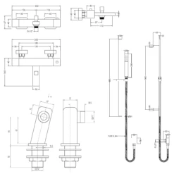 Harrison Deck Mounted Thermostatic Bath Shower Mixer & Slide Rail Kit -TAP WAREHOUSE Shop harrison square bath shower thermostatic mixer deck legs and rail kit tech