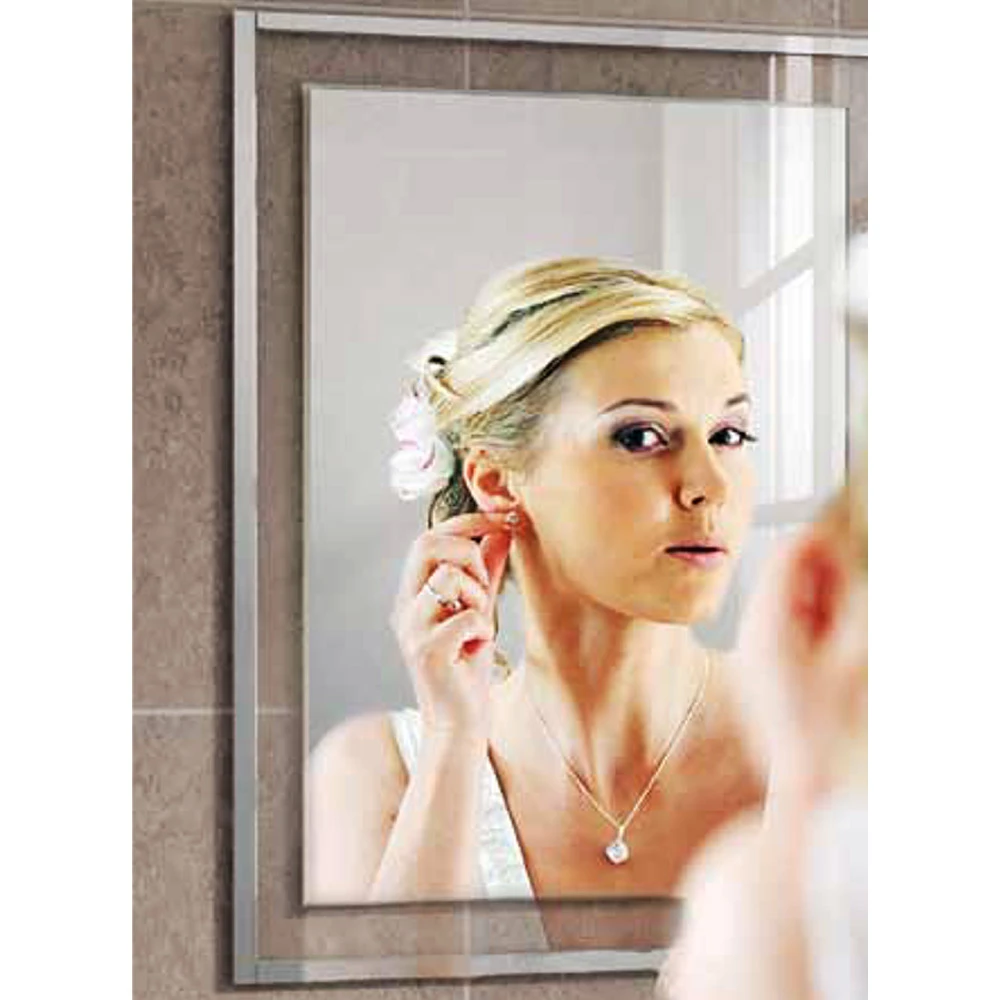 HIB Georgia Mirror On A Clear Glass Frame With A Decorative Mirror Border - 700 X 500mm 4 HIB Georgia Mirror On A Clear Glass Frame With A Decorative Mirror Border - 700 X 500mm - Image 2