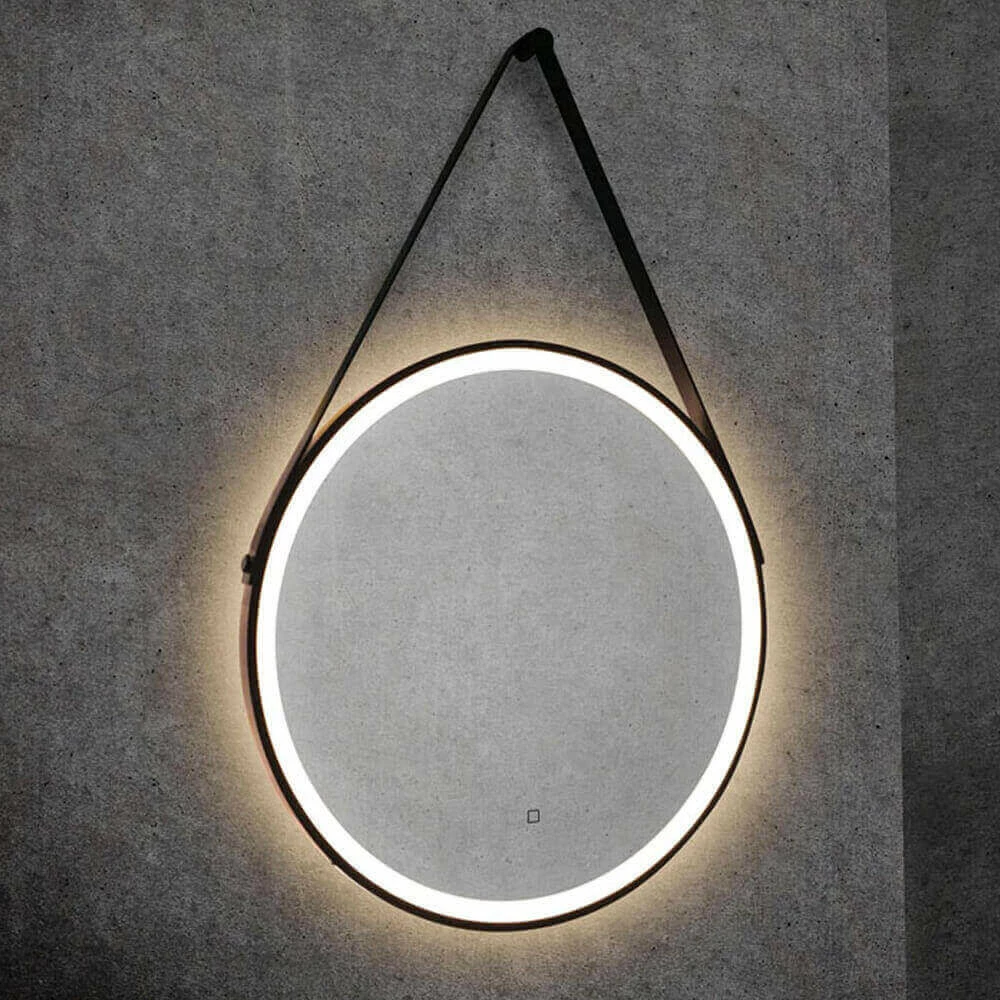 HiB Solstice 60 Illuminated LED Matt Black Round Mirror With Demister Pad - 600mm 3 HiB Solstice 60 Illuminated LED Matt Black Round Mirror With Demister Pad - 600mm