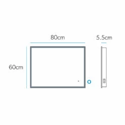 HIB Vega 80 Landscape LED Illuminated Ambient Mirror - 600 X 800mm 9 HIB Vega 80 Landscape LED Illuminated Ambient Mirror - 600 X 800mm -TAP WAREHOUSE Shop hib vega80spec