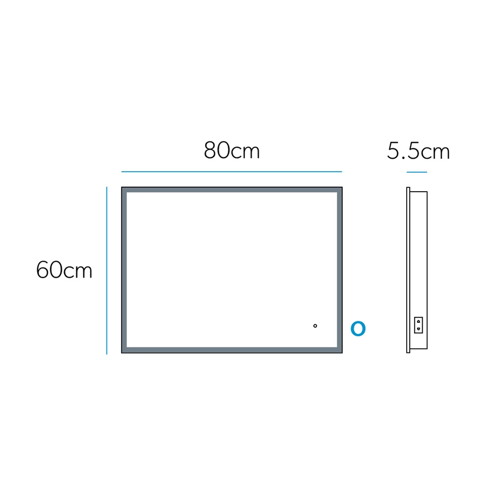 HIB Vega 80 Landscape LED Illuminated Ambient Mirror - 600 X 800mm 6 HIB Vega 80 Landscape LED Illuminated Ambient Mirror - 600 X 800mm - Image 4