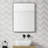 HIX Rectangular Matt Black Framed Bathroom Mirror - 600 X 800mm -TAP WAREHOUSE Shop hix rectangular mirror framed matt black lifestyle 2