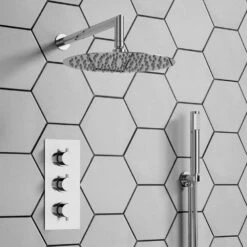 Holly Concealed Shower Valve, 300mm Fixed Shower Head & Handset - 150mm Ceiling Shower Arm