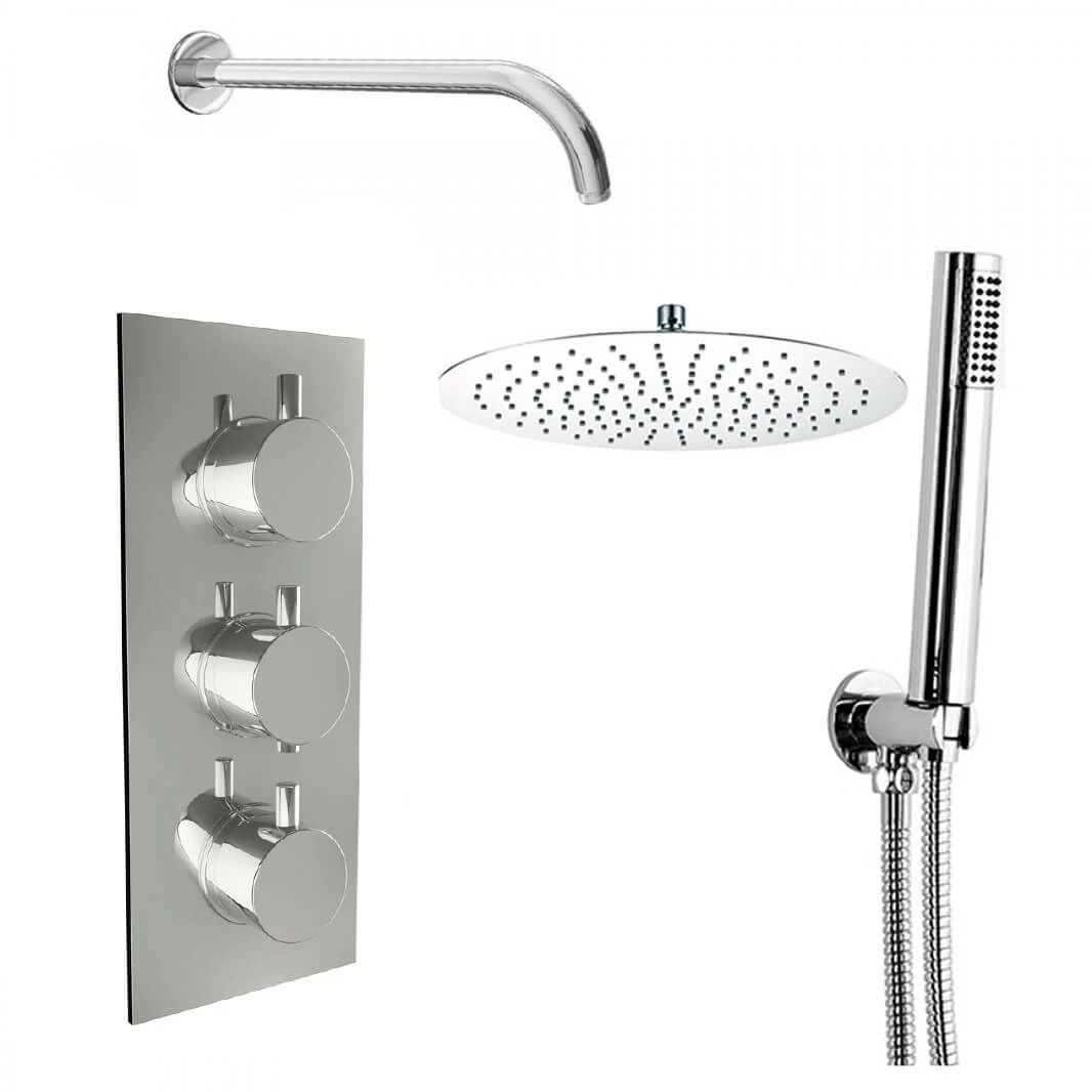 Holly Concealed Shower Valve, 300mm Fixed Shower Head & Handset - 150mm Ceiling Shower Arm 4 Holly Concealed Shower Valve, 300mm Fixed Shower Head & Handset - 150mm Ceiling Shower Arm - Image 2