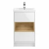 Hudson Reed Coast 500mm Floor Standing Vanity Unit And Basin - White Gloss & Driftwood 1 Hudson Reed Coast 500mm Floor Standing Vanity Unit And Basin - White Gloss & Driftwood -TAP WAREHOUSE Shop hudson reed coast 500mm floorstanding white gloss unit
