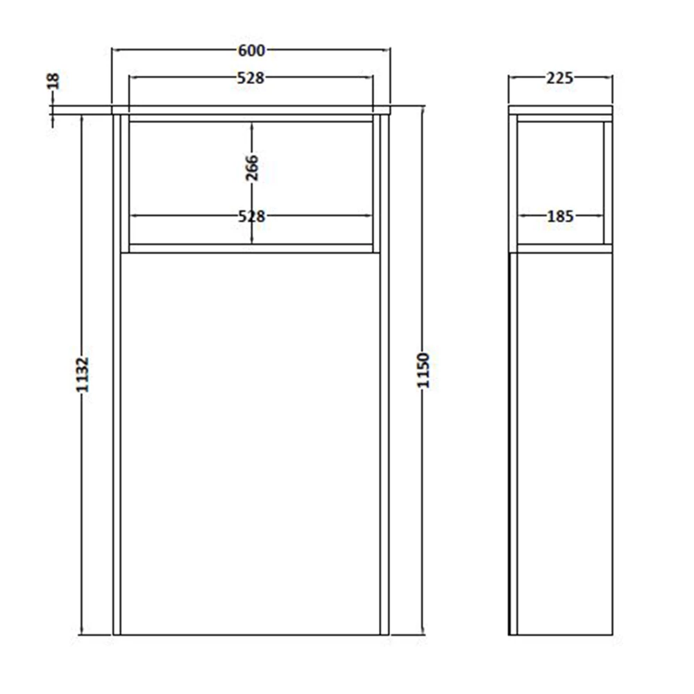 Hudson Reed Coast 600mm Back To Wall Toilet Unit With Open Shelf - White Gloss 4 Hudson Reed Coast 600mm Back To Wall Toilet Unit With Open Shelf - White Gloss - Image 2