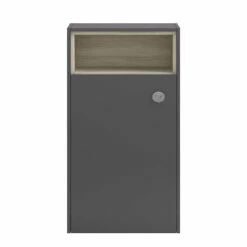 Hudson Reed Coast 600mm Back To Wall Toilet Unit With Open Shelf - Grey Gloss