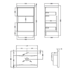 Hudson Reed Coast 500mm Floor Standing Vanity Unit And Basin - White Gloss & Driftwood 7 Hudson Reed Coast 500mm Floor Standing Vanity Unit And Basin - White Gloss & Driftwood -TAP WAREHOUSE Shop hudson reed coast floorstanding 500mm unit tech