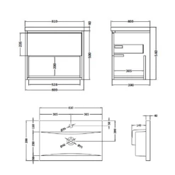 Hudson Reed Coast 600mm Wall Hung Vanity Unit And Basin - White Gloss -TAP WAREHOUSE Shop hudson reed coast wall mounted 600mm unit tech