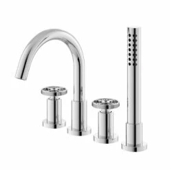 Hudson Reed Revolution Industrial 4 Hole Bath Shower Mixer & Kit