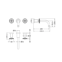 Hudson Reed Revolution Industrial Wall Mounted Basin Mixer Tap -TAP WAREHOUSE Shop hudson reed revolution wall tap tiw317 tech