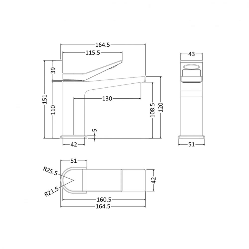 Hudson Reed Soar Square Basin Mixer Tap & Waste 7 Hudson Reed Soar Square Basin Mixer Tap & Waste - Image 5