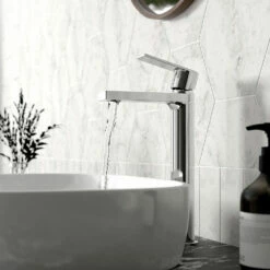 Hudson Reed Sottile Round Tall Basin Mixer Tap & Waste