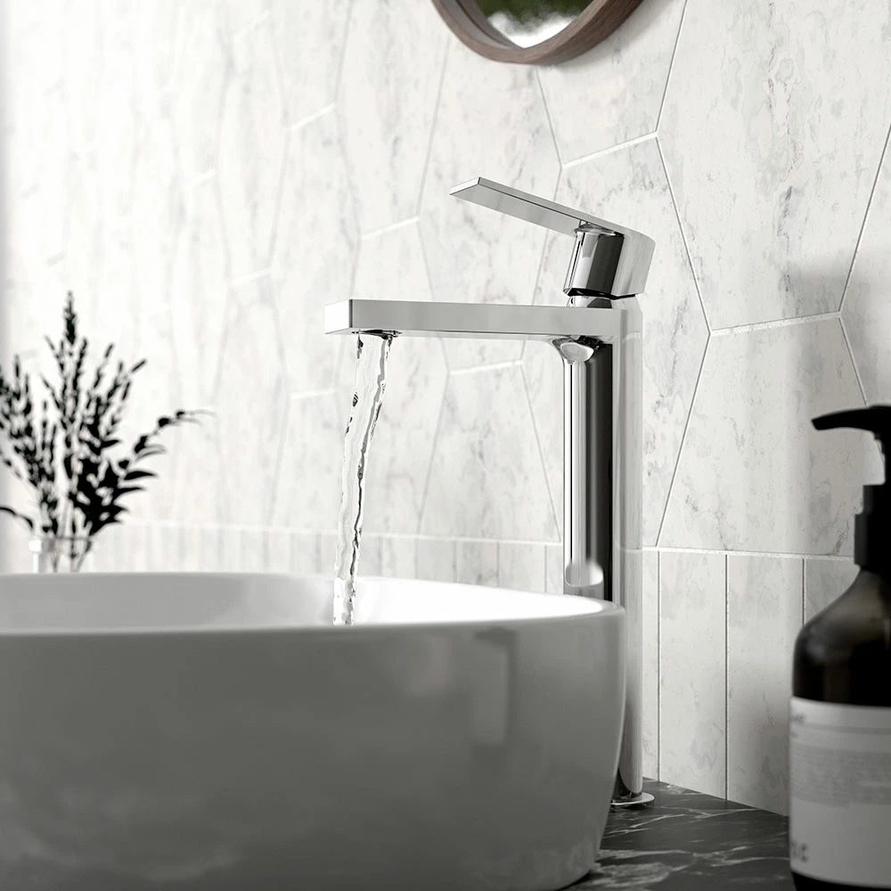 Hudson Reed Sottile Round Tall Basin Mixer Tap & Waste 3 Hudson Reed Sottile Round Tall Basin Mixer Tap & Waste