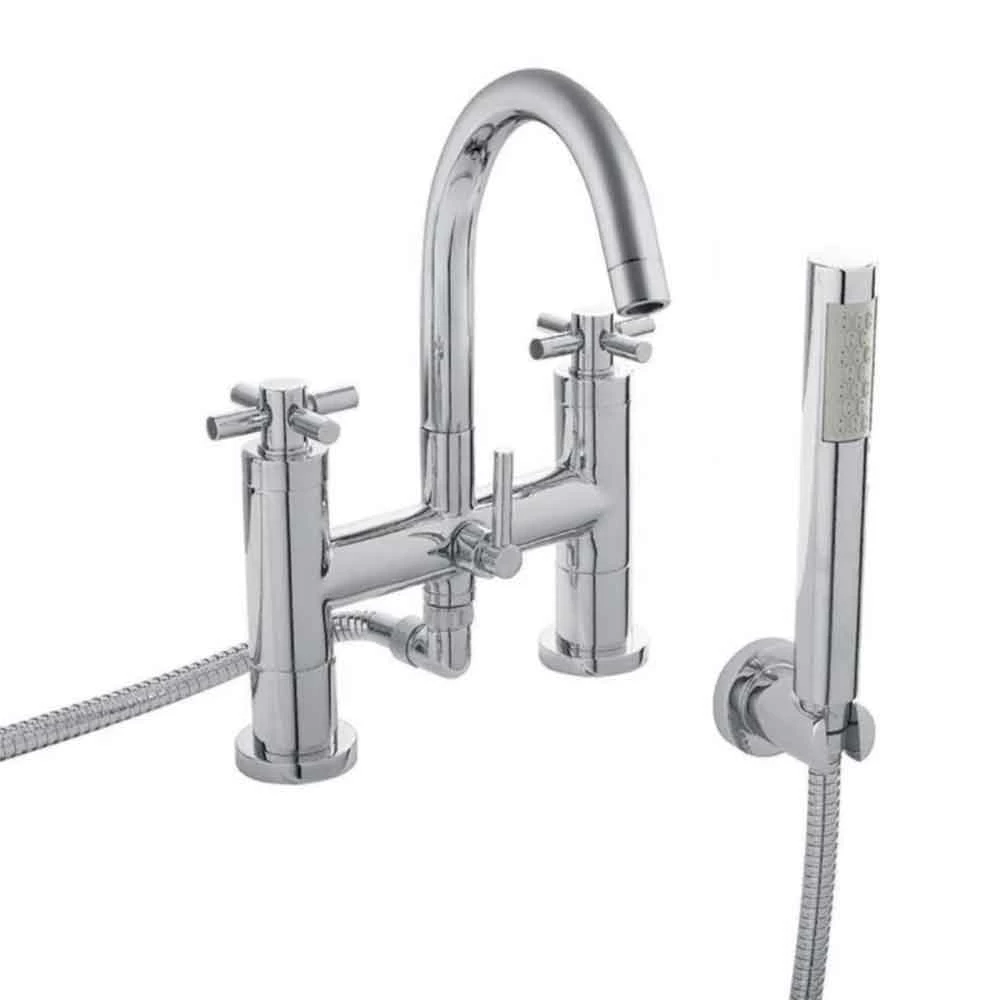Hudson Reed Tec Crosshead Deck Mounted Bath Shower Mixer With Handser Kit 3 Hudson Reed Tec Crosshead Deck Mounted Bath Shower Mixer With Handser Kit