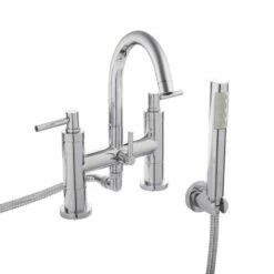 Hudson Reed Tec Lever Deck Mounted Bath Shower Mixer With Handset Kit