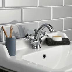 Hudson Reed Black Topaz Crosshead Mono Basin Mixer With Pop-Up Waste -TAP WAREHOUSE Shop hudson reed topaz black crosshead mono basin mixer with pop up waste lifestyle