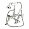 Hudson Reed White Topaz Crosshead Deck Mounted Bath Shower Mixer With Handset Kit & Hexagonal Collar -TAP WAREHOUSE Shop hudson reed topaz crosshead deck mounted bath shower mixer with handset kit bc304hx
