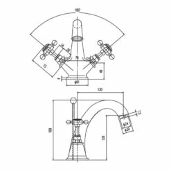 Hudson Reed Topaz Crosshead Mono Basin Mixer With Pop-Up Waste -TAP WAREHOUSE Shop hudsonreed bc305 tech