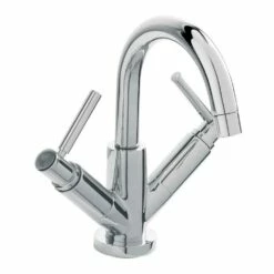 Hudson Reed Tec Twin Lever Mono Basin Mixer Tap & Waste
