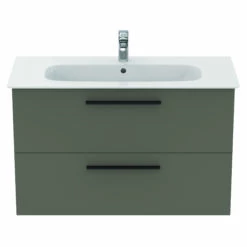 Ideal Standard I.life A 1040mm Wall Mounted 2 Drawer Vanity Unit & Basin - Quartz Grey Matt With Black Handles 21 Ideal Standard I.life A 1040mm Wall Mounted 2 Drawer Vanity Unit & Basin - Quartz Grey Matt With Black Handles -TAP WAREHOUSE Shop i.life a 1040 wall 2 drawer vanity unit quartz black front