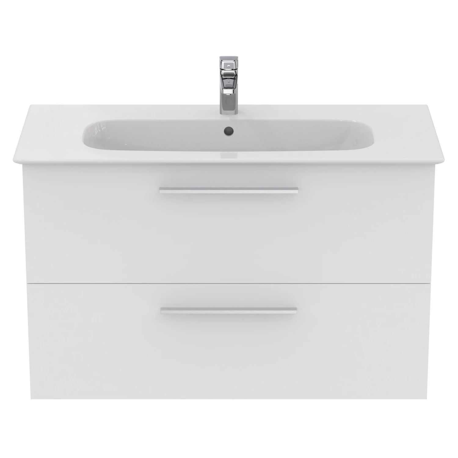 Ideal Standard I.life A 1040mm Wall Mounted 2 Drawer Vanity Unit & Basin - Quartz Grey Matt With Black Handles 8 Ideal Standard I.life A 1040mm Wall Mounted 2 Drawer Vanity Unit & Basin - Quartz Grey Matt With Black Handles - Image 6
