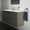 Ideal Standard I.life A 1240mm Wall Mounted 2 Drawer Vanity Unit & Basin - Matt White With Brushed Chrome Handles 2 Ideal Standard I.life A 1240mm Wall Mounted 2 Drawer Vanity Unit & Basin - Matt White With Brushed Chrome Handles -TAP WAREHOUSE Shop i.life a 1240 wall 2 drawer vanity unit quartz black lifestyle