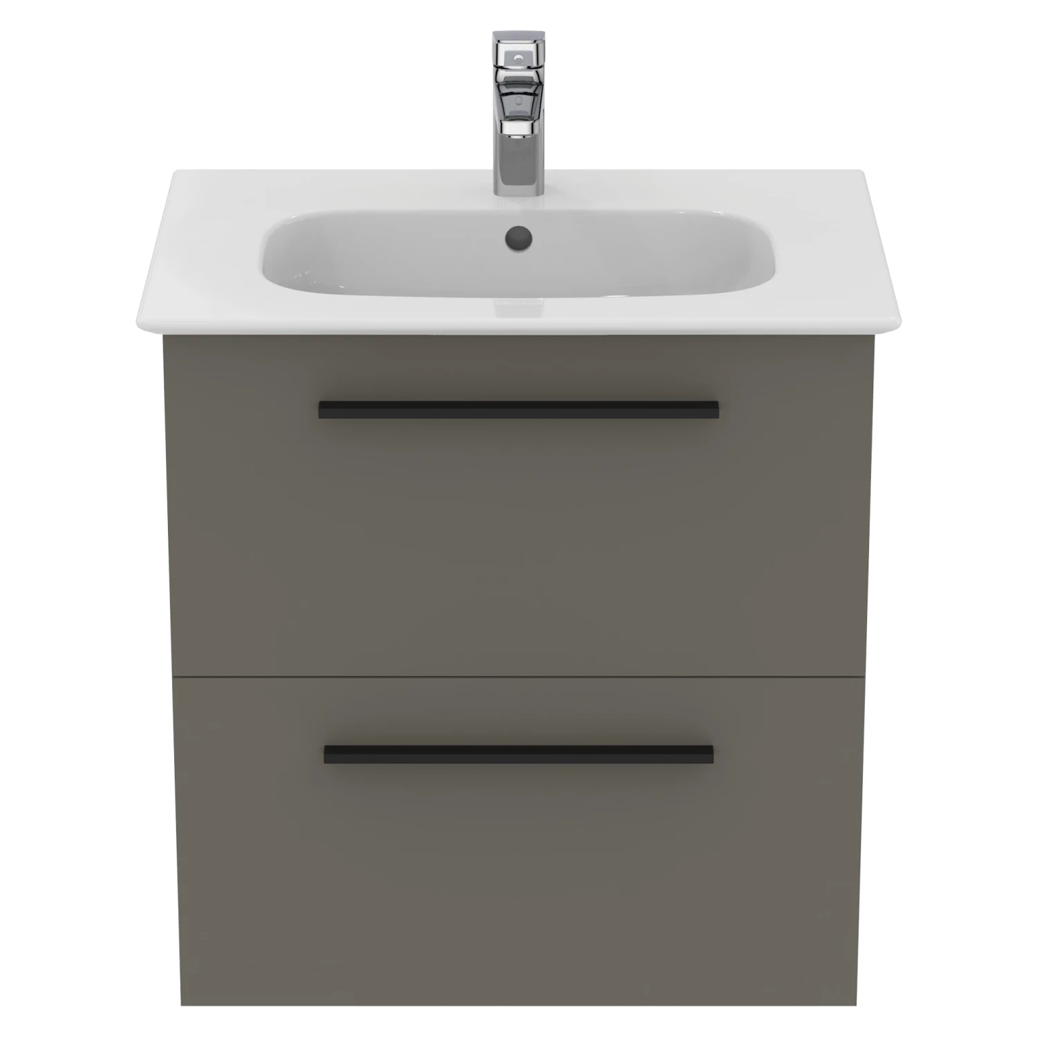 Ideal Standard I.life A 640mm Wall Mounted 2 Drawer Vanity Unit & Basin - Matt White With Brushed Chrome Handles 11 Ideal Standard I.life A 640mm Wall Mounted 2 Drawer Vanity Unit & Basin - Matt White With Brushed Chrome Handles - Image 9