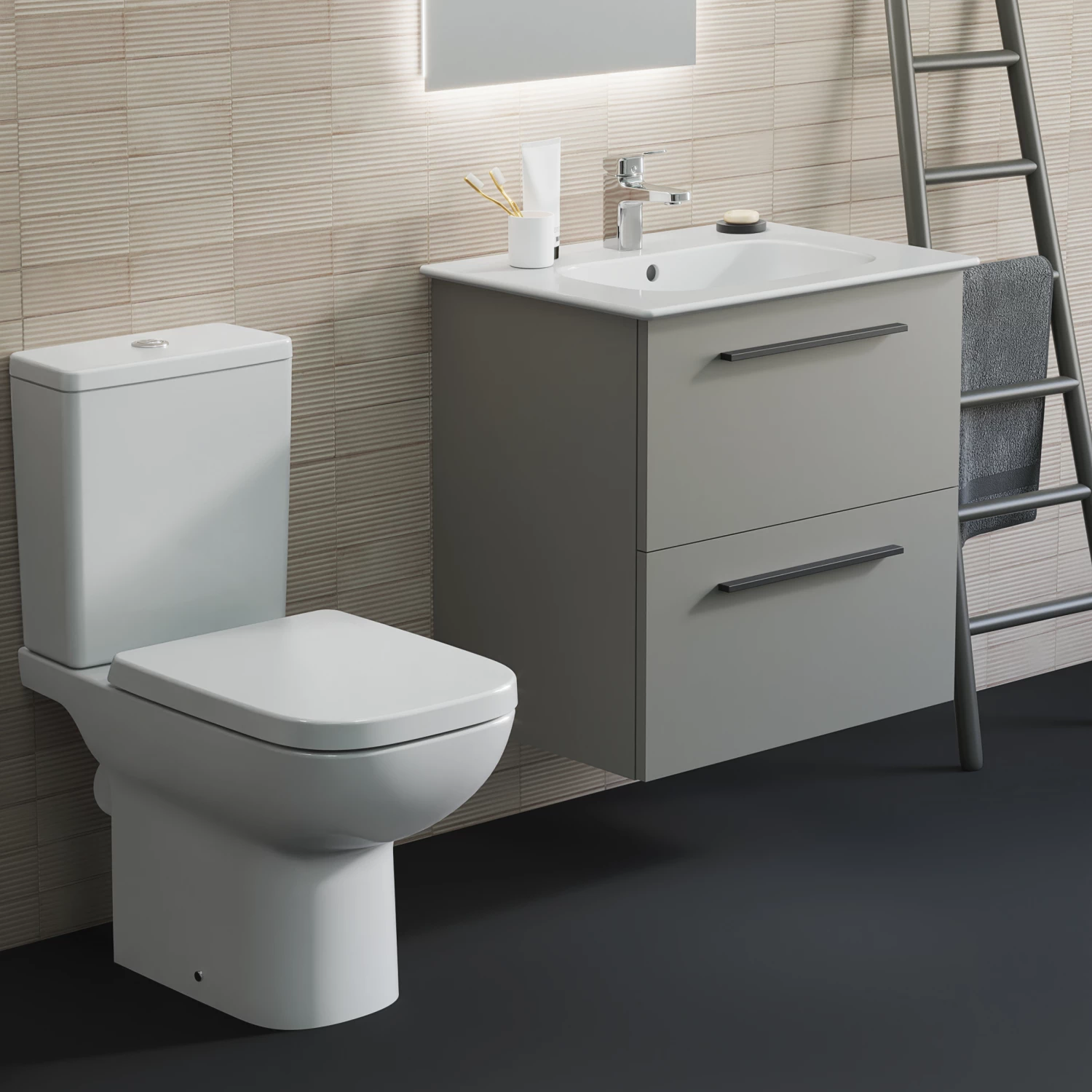 Ideal Standard I.life A 640mm Wall Mounted 2 Drawer Vanity Unit & Basin - Matt White With Brushed Chrome Handles 15 Ideal Standard I.life A 640mm Wall Mounted 2 Drawer Vanity Unit & Basin - Matt White With Brushed Chrome Handles - Image 13