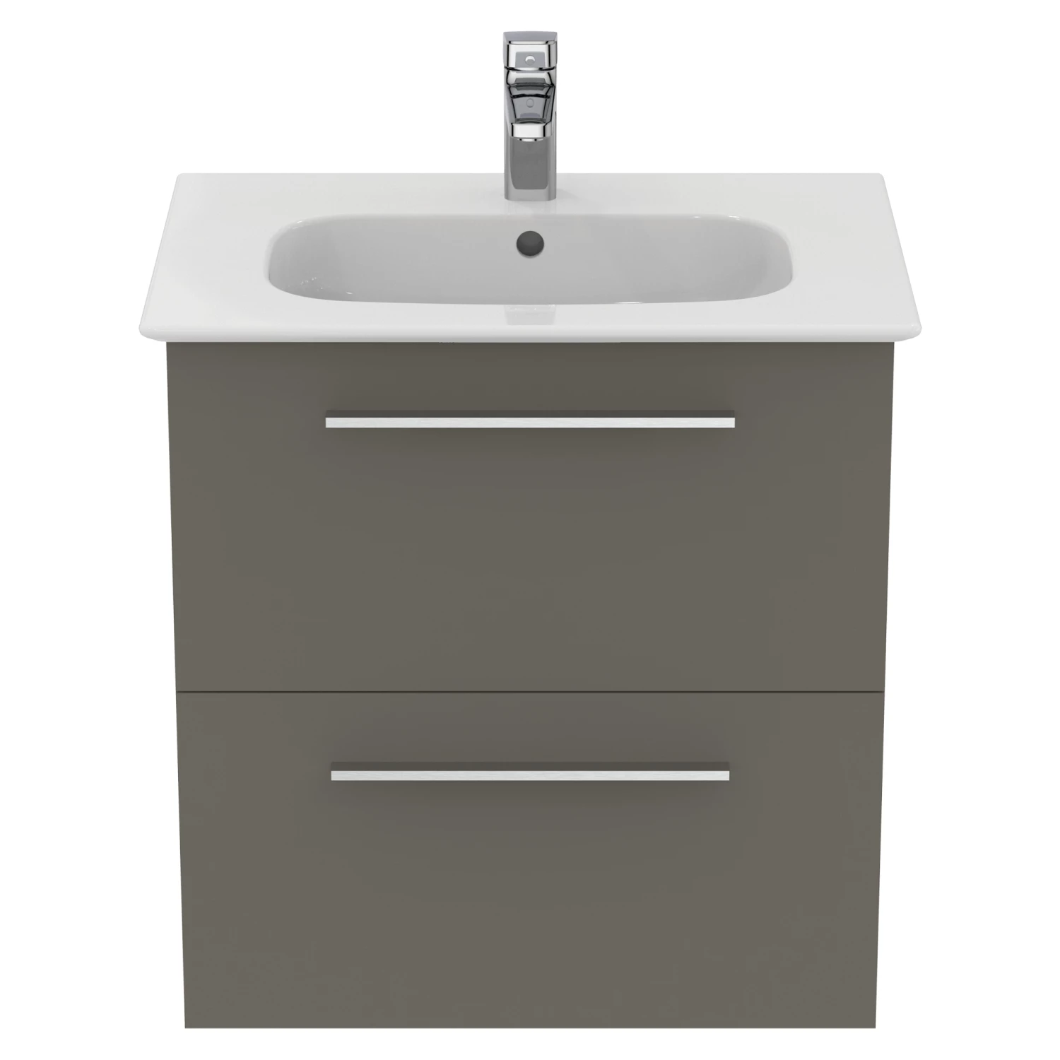 Ideal Standard I.life A 640mm Wall Mounted 2 Drawer Vanity Unit & Basin - Matt White With Brushed Chrome Handles 13 Ideal Standard I.life A 640mm Wall Mounted 2 Drawer Vanity Unit & Basin - Matt White With Brushed Chrome Handles - Image 11
