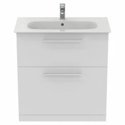 Ideal Standard I.life A 840mm Floorstanding 2 Drawer Vanity Unit & Basin - Quartz Grey Matt With Brushed Chrome Handles 14 Ideal Standard I.life A 840mm Floorstanding 2 Drawer Vanity Unit & Basin - Quartz Grey Matt With Brushed Chrome Handles -TAP WAREHOUSE Shop i.life a 840 floor 2 drawer vanity unit white chrome front