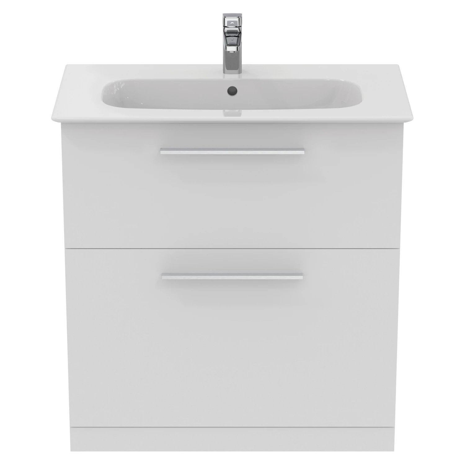 Ideal Standard I.life A 840mm Floorstanding 2 Drawer Vanity Unit & Basin - Quartz Grey Matt With Brushed Chrome Handles 6 Ideal Standard I.life A 840mm Floorstanding 2 Drawer Vanity Unit & Basin - Quartz Grey Matt With Brushed Chrome Handles - Image 4
