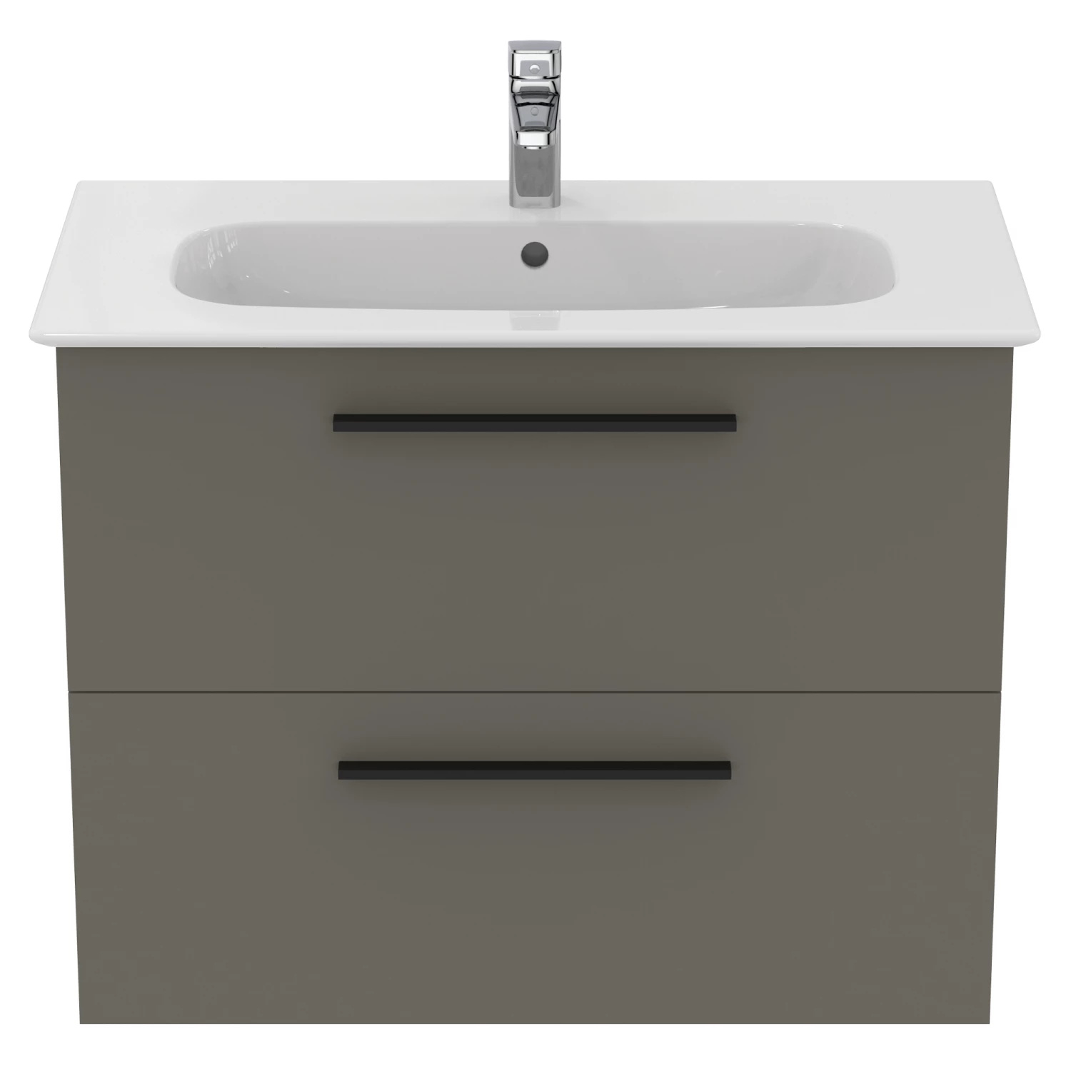 Ideal Standard I.life A 840mm Wall Mounted 2 Drawer Vanity Unit & Basin - Matt White With Brushed Chrome Handles 10 Ideal Standard I.life A 840mm Wall Mounted 2 Drawer Vanity Unit & Basin - Matt White With Brushed Chrome Handles - Image 8