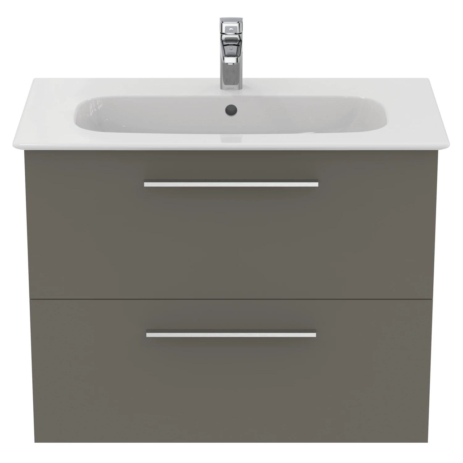 Ideal Standard I.life A 840mm Wall Mounted 2 Drawer Vanity Unit & Basin - Matt White With Brushed Chrome Handles 12 Ideal Standard I.life A 840mm Wall Mounted 2 Drawer Vanity Unit & Basin - Matt White With Brushed Chrome Handles - Image 10