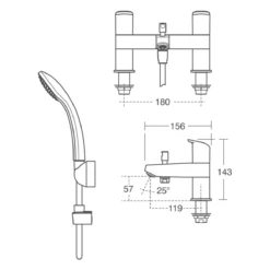 Ideal Standard Ceraflex Bath Shower Mixer Tap & Shower Kit -TAP WAREHOUSE Shop ideal standard ceraflex bath shower mixer tap shower kit tech
