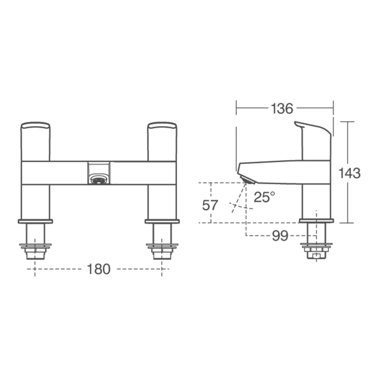 Ideal Standard Ceraflex Deck Mounted Bath Filler Tap 8 Ideal Standard Ceraflex Deck Mounted Bath Filler Tap - Image 6
