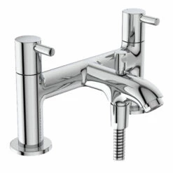 Ideal Standard Ceraline Deck Mounted Bath Mixer & Shower Handset -TAP WAREHOUSE Shop ideal standard ceraline 2 hole mixer cutout3
