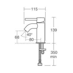 Ideal Standard Ceraline Mini Mono Basin Mixer 7 Ideal Standard Ceraline Mini Mono Basin Mixer -TAP WAREHOUSE Shop ideal standard ceraline basin mixer drawing