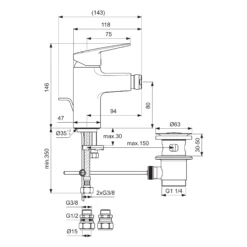 Ideal Standard Ceraplan Bidet Mixer Tap With Pop-Up Waste 11 Ideal Standard Ceraplan Bidet Mixer Tap With Pop-Up Waste -TAP WAREHOUSE Shop ideal standard ceraplan bidet mixer tap popup waste tech