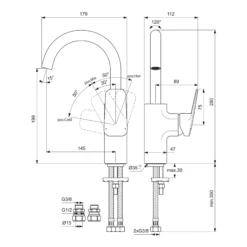Ideal Standard Ceraplan Side Lever Mono Basin Mixer Tap -TAP WAREHOUSE Shop ideal standard ceraplan high basin mixer drawing