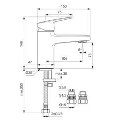 Ideal Standard Ceraplan Mono Basin Mixer Tap 15 Ideal Standard Ceraplan Mono Basin Mixer Tap -TAP WAREHOUSE Shop ideal standard ceraplan mono basin mixer drawing
