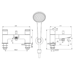 Ideal Standard Ceraplan Silk Black Bath Shower Mixer & Shower Kit 11 Ideal Standard Ceraplan Silk Black Bath Shower Mixer & Shower Kit -TAP WAREHOUSE Shop ideal standard ceraplan silk black bath shower mixer kit tech