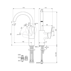 Ideal Standard Ceraplan Silk Black Side Lever Mono Basin Mixer Tap -TAP WAREHOUSE Shop ideal standard ceraplan silk black side lever mono basin mixer tap tech