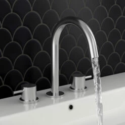 Inox Brushed Stainless Steel 3 Hole Deck Mounted Basin Mixer