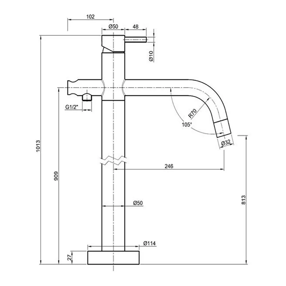 Inox Brushed Stainless Steel Floor Mounted Bath Shower Mixer With Kit 4 Inox Brushed Stainless Steel Floor Mounted Bath Shower Mixer With Kit - Image 2
