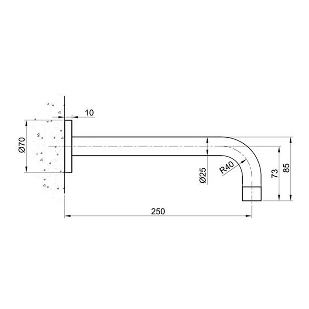 Inox Brushed Stainless Steel Wall Mounted Basin Spout 4 Inox Brushed Stainless Steel Wall Mounted Basin Spout - Image 2