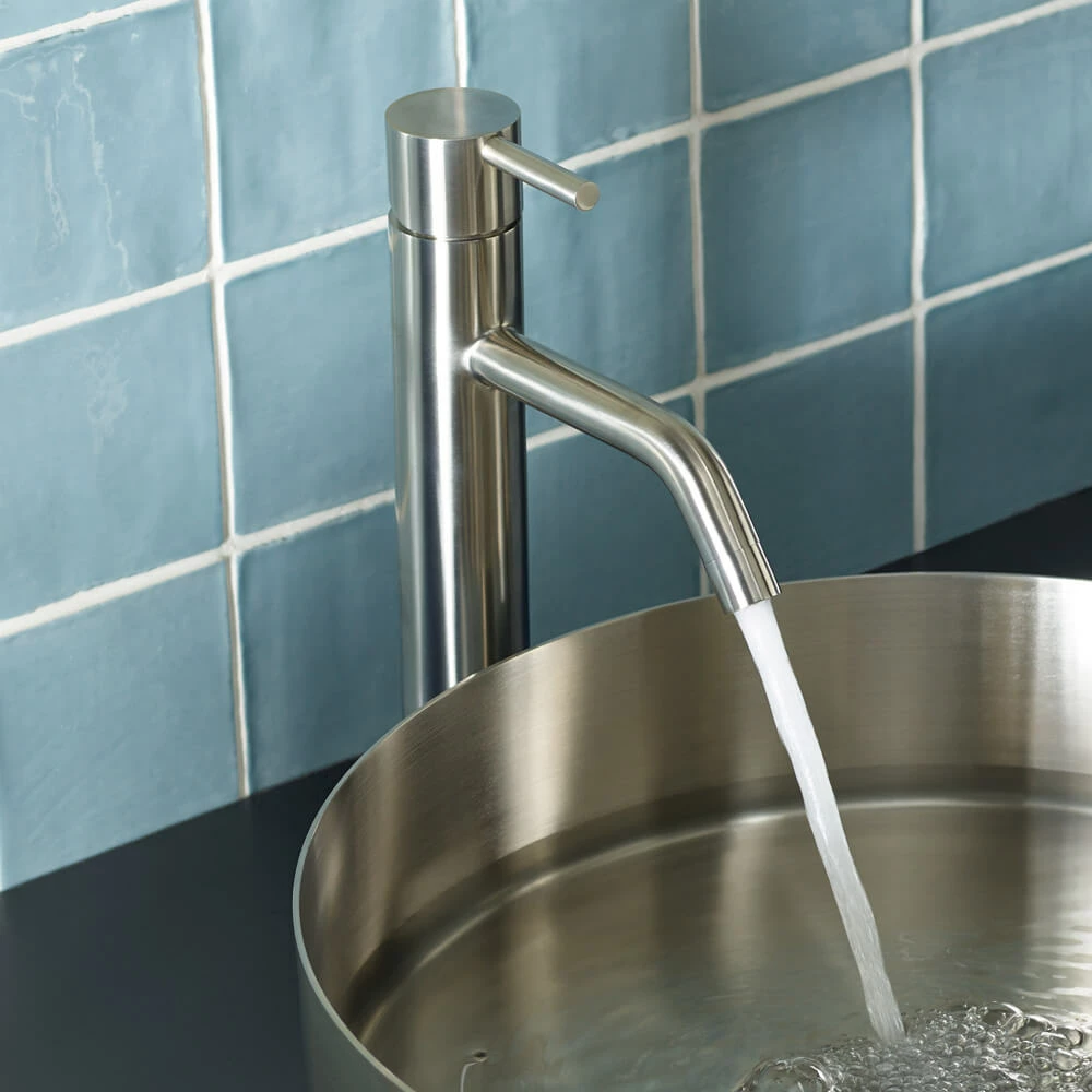 Inox Brushed Stainless Steel Tall Single Lever Basin Mixer 3 Inox Brushed Stainless Steel Tall Single Lever Basin Mixer