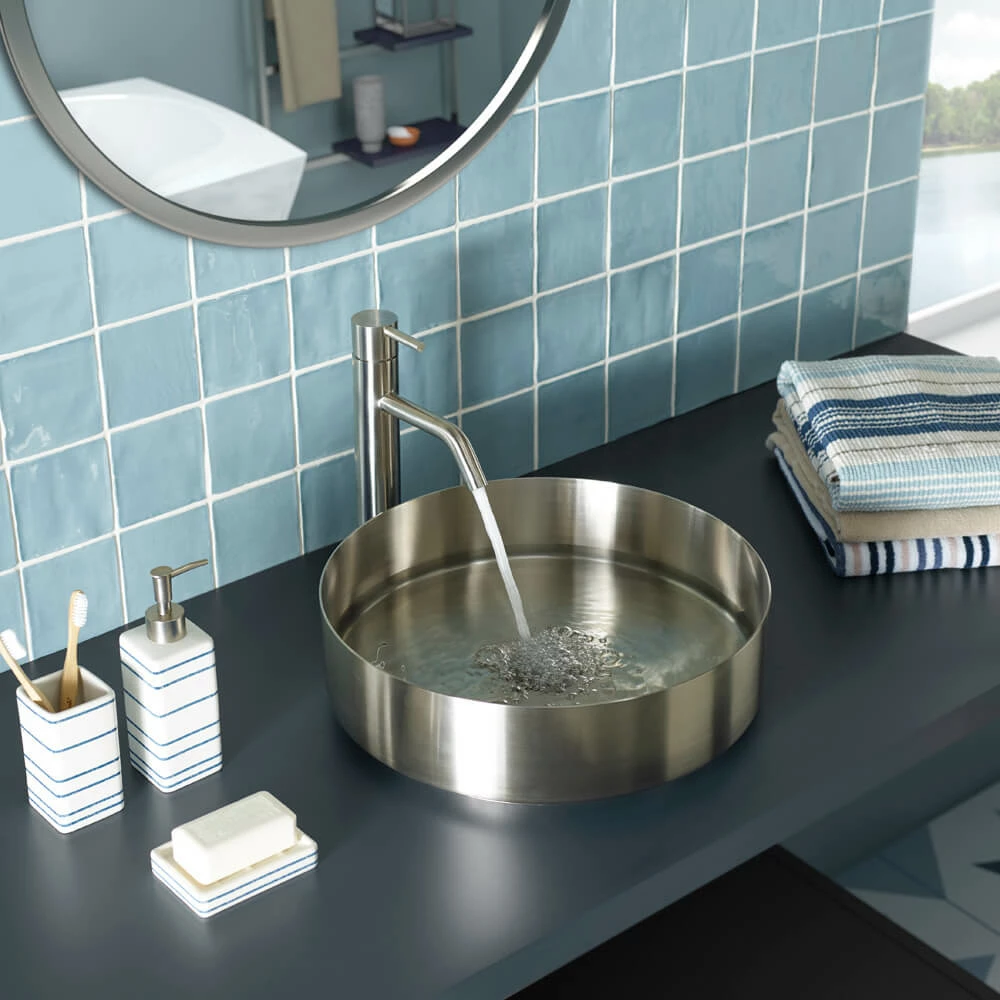 Inox Brushed Stainless Steel Tall Single Lever Basin Mixer 5 Inox Brushed Stainless Steel Tall Single Lever Basin Mixer - Image 3