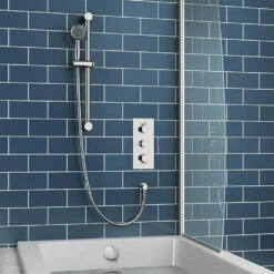 Jemima Concealed Shower Valve, Slide Rail Kit & Overflow Bath Filler - Pop-up Waste